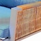 Baxton Studio Nicholson Modern Blue Fabric and Grey Metal with Brown Rattan 4-PC Outdoor Patio Lounge Set 183-11756-Zoro - alternate 4